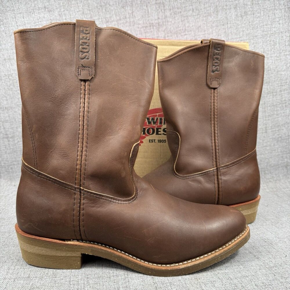 Red Wing 1155 Pecos Boots Mens 12 D Nailseat Leather Work